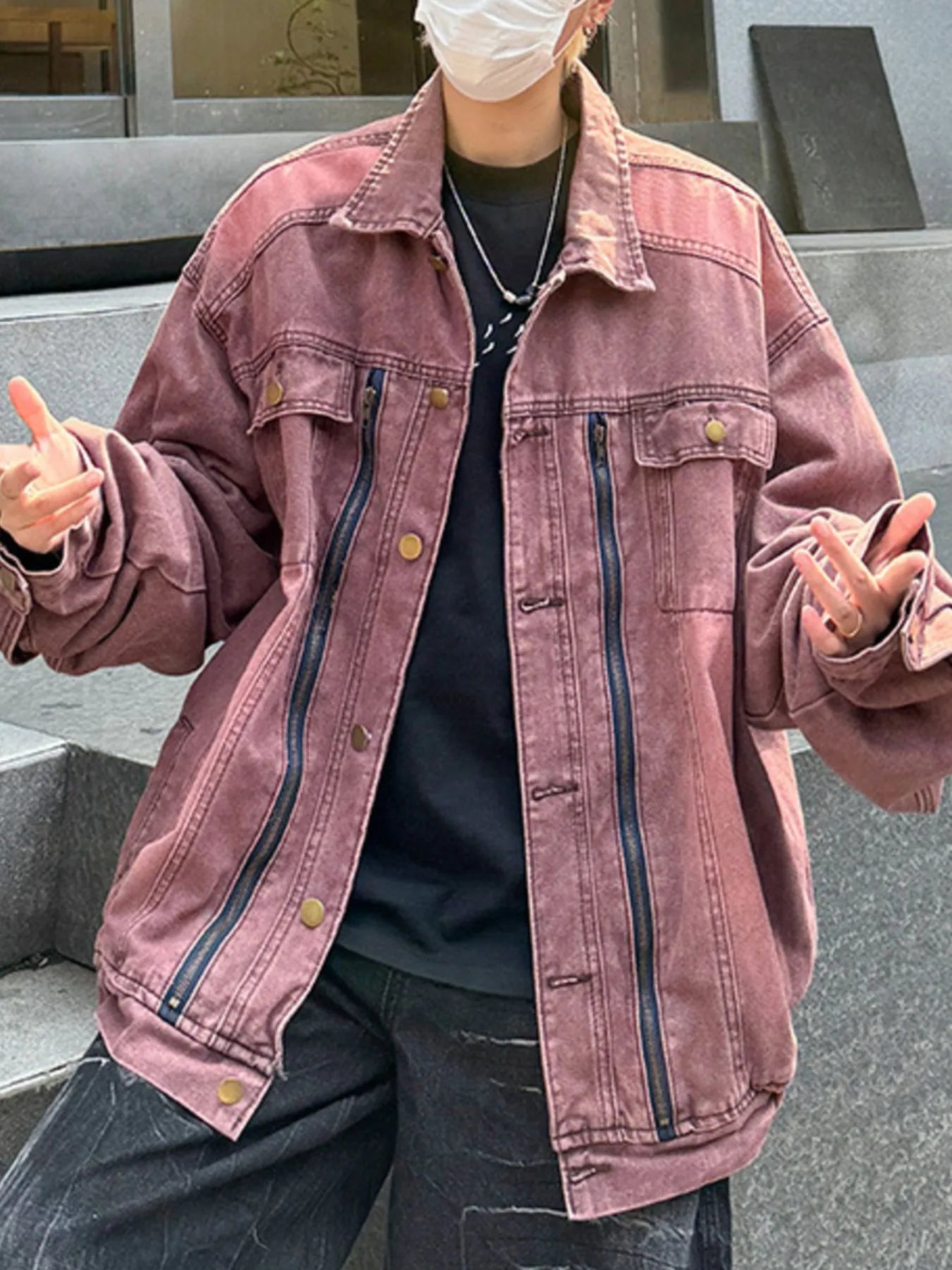 Men's Plus Size Button Up Long Sleeve Denim Jacket - Fashorio
