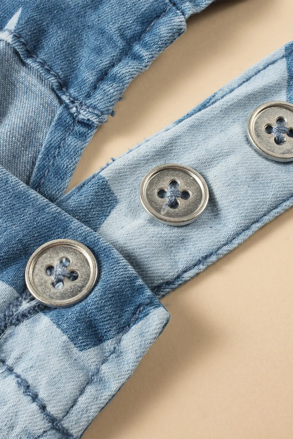 Star Print Buttoned Strap Wide Leg Denim Overalls - Fashorio