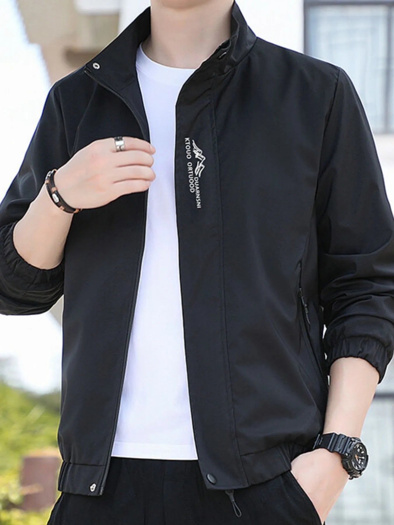 Men's Plus Size Zip Up Long Sleeve Jacket - Fashorio