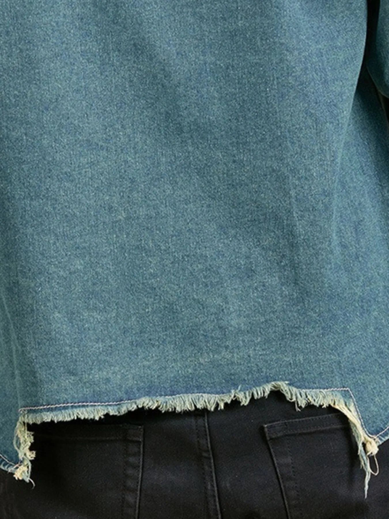 Men's Plus Size Studded Distressed Denim Jacket - Fashorio