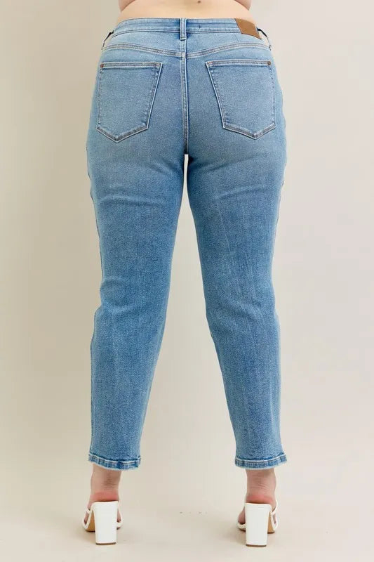 Judy Blue Full Size Hw Vintage Straight Jeans Plus Size - Fashorio