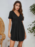 V-Neck Short Sleeve Lounge Dress - Fashorio