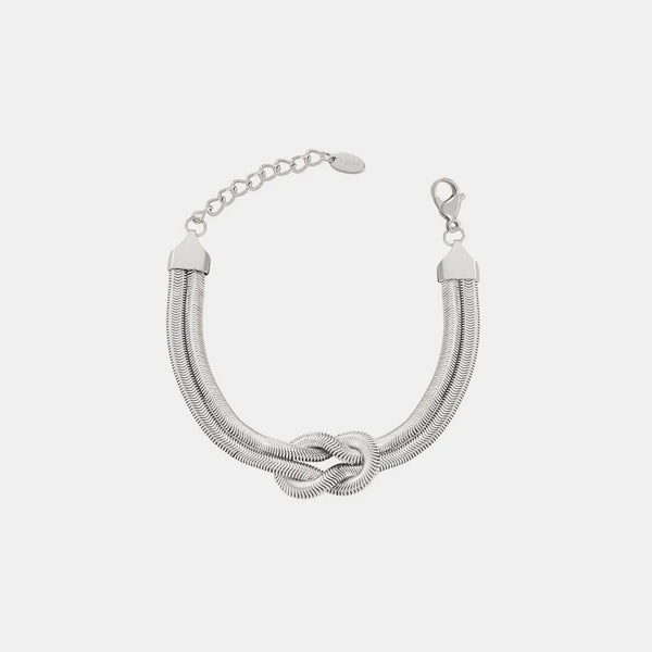 Titanium Steel Knot Bracelet Silver One Size - Fashorio
