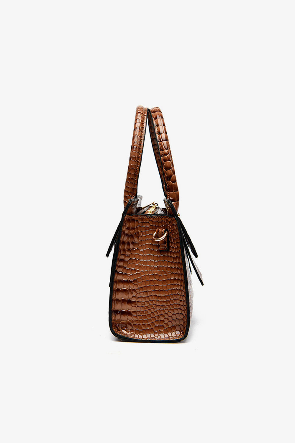 Textured PU Leather Handbag - Fashorio