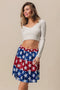 BiBi American Flag Theme Star Sequin Tiered Skirt - Fashorio
