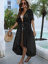 Swiss Dot Sheer Beach Cover Up Maxi Dress - Fashorio