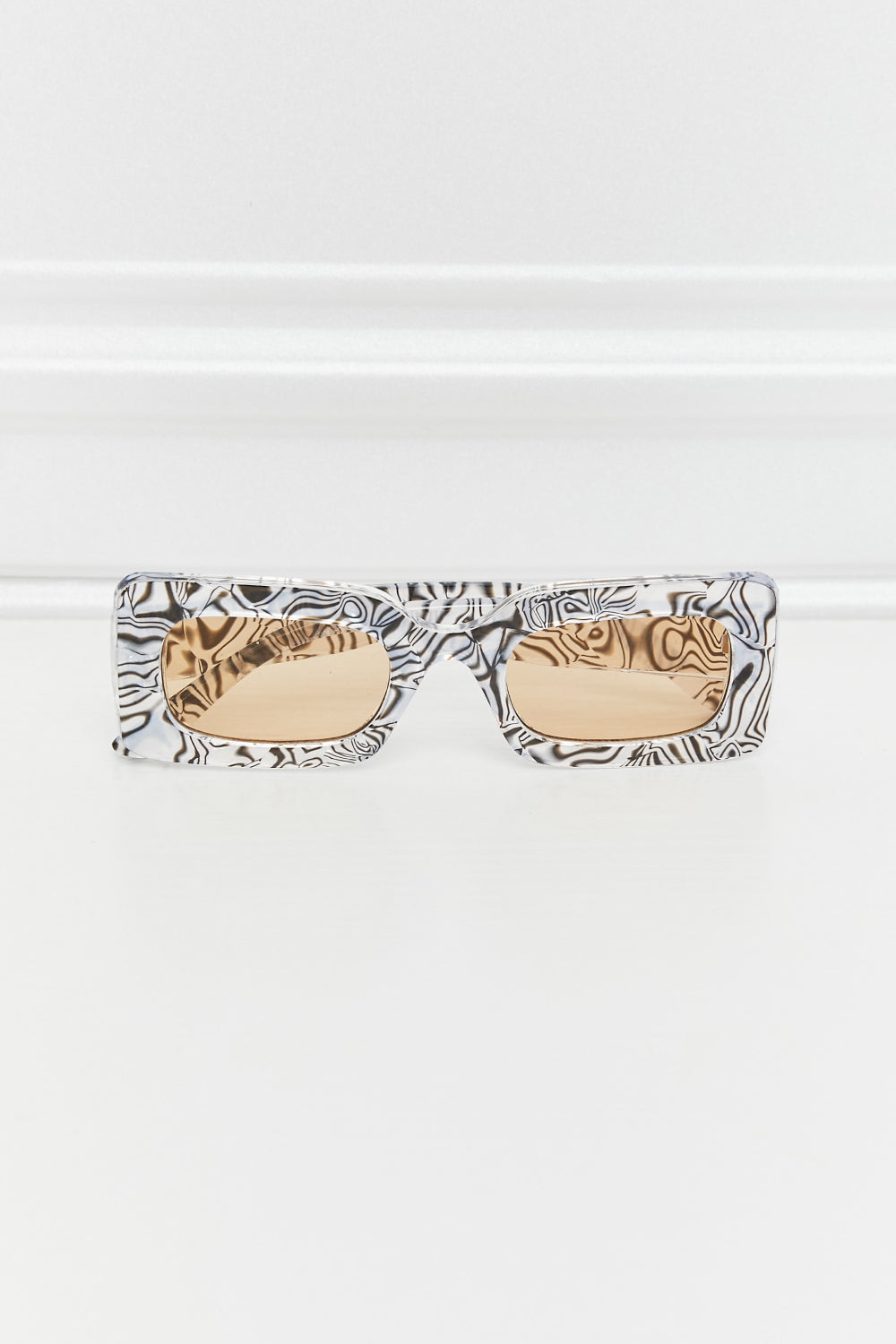 Tortoiseshell Rectangle Polycarbonate Sunglasses - Fashorio