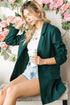 First Love Full Size Open Front Long Sleeve Blazer with Pockets - Fashorio