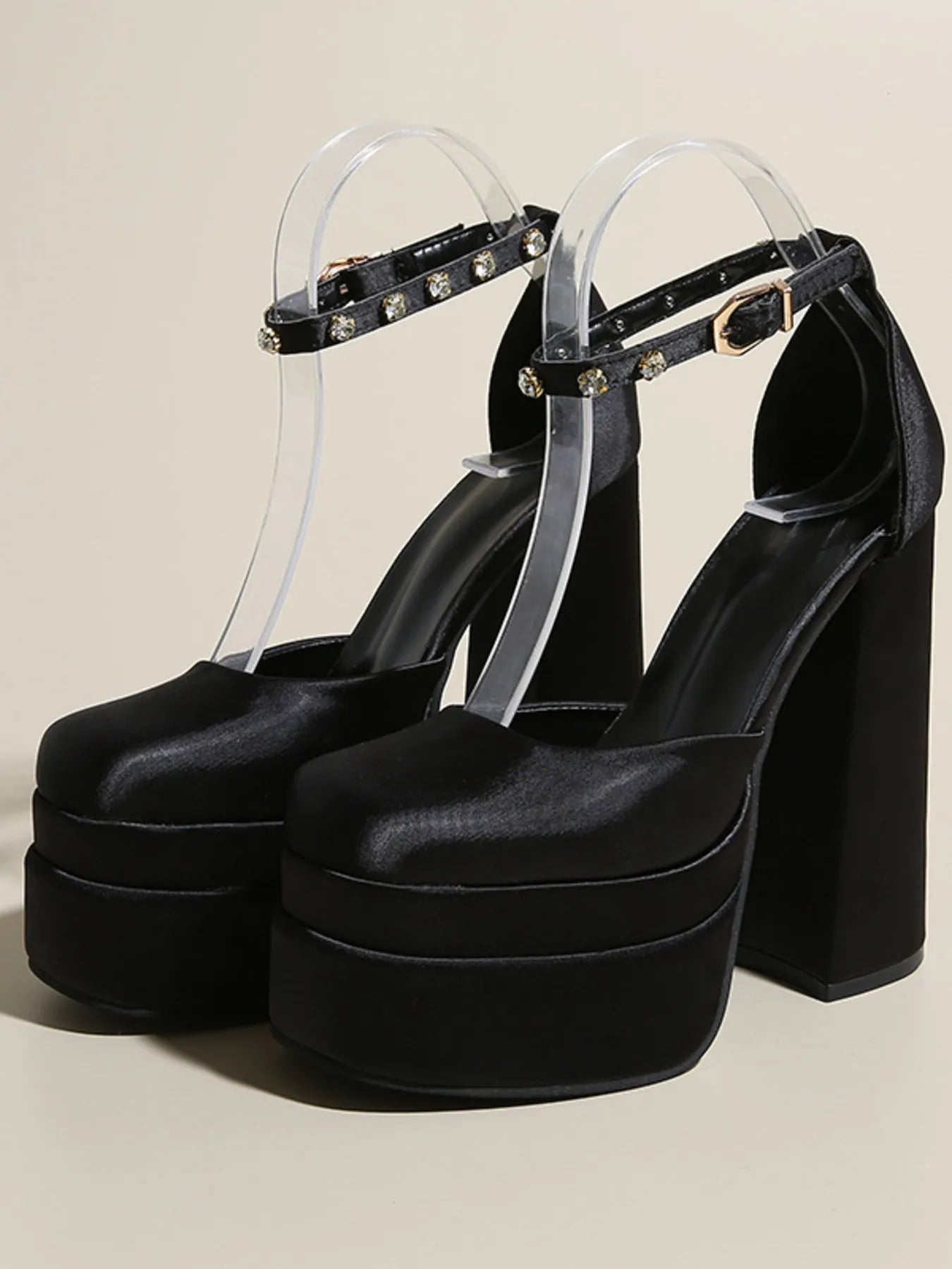 Platform High Heel Ankle Strap Pumps - Fashorio
