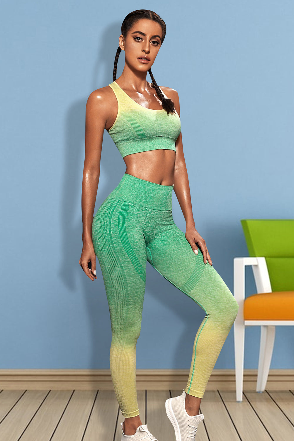Gradient Sports Tank and Leggings Set - Fashorio