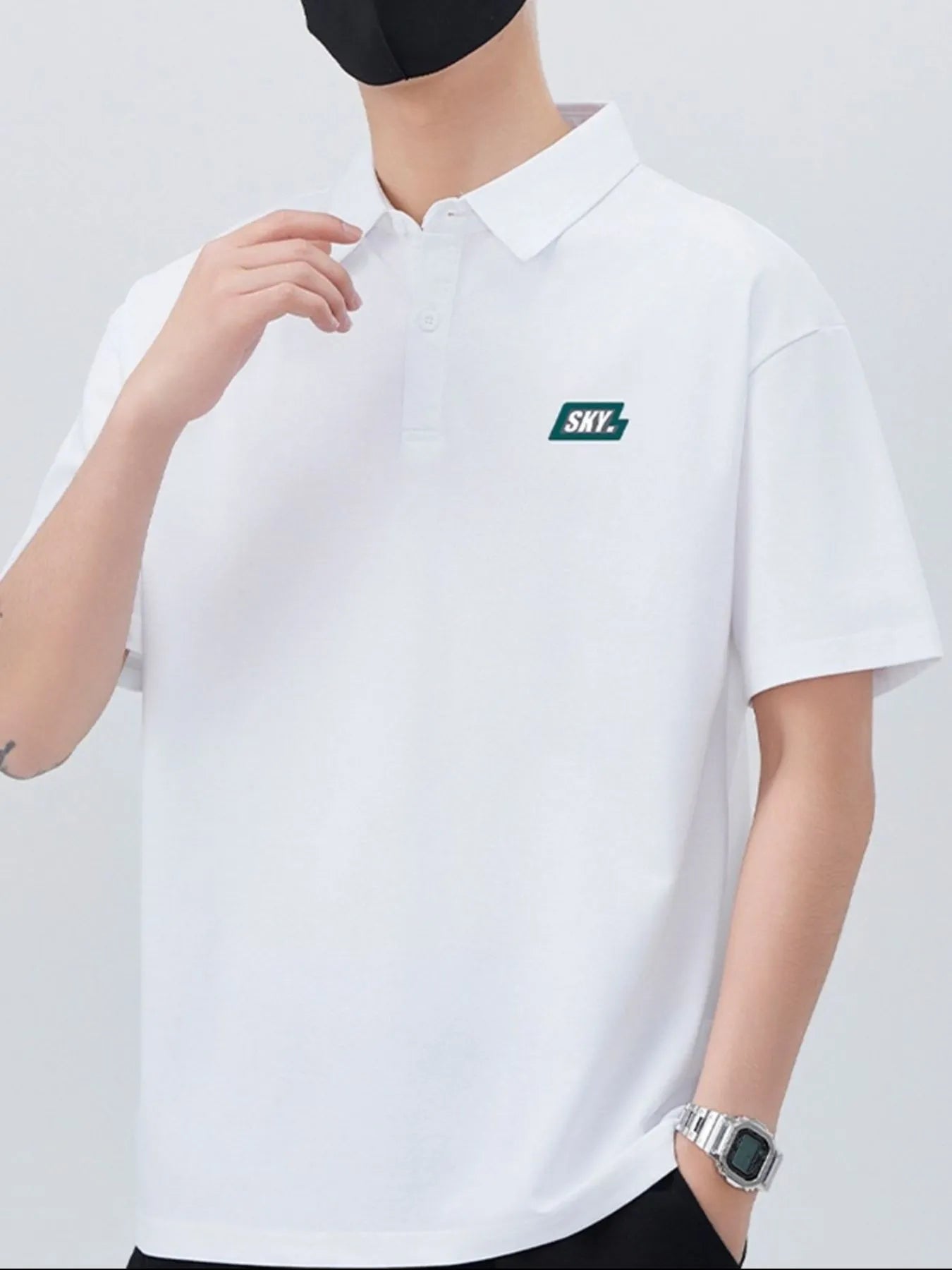 Men's Plus Size Button Detail Short Sleeve Polo - Fashorio