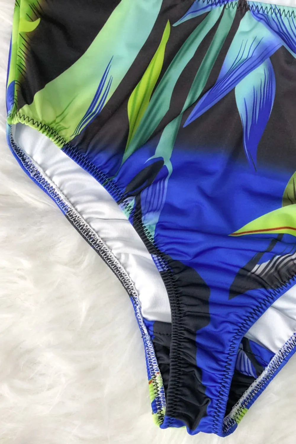 Printed Halter Neck One-Piece Swimwear - Fashorio