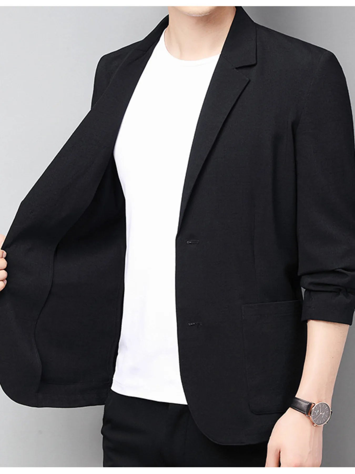 Men's Full Size Button Up Long Sleeve Blazer Plus Size - Fashorio