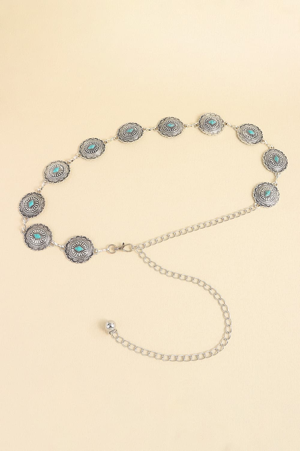 Vintage Turquoise Alloy Belt Style C One Size - Fashorio