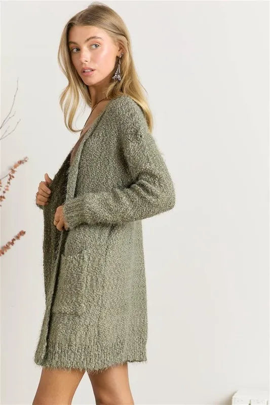 ADORA Comfy Fuzzy Sweater Cardigan - Fashorio