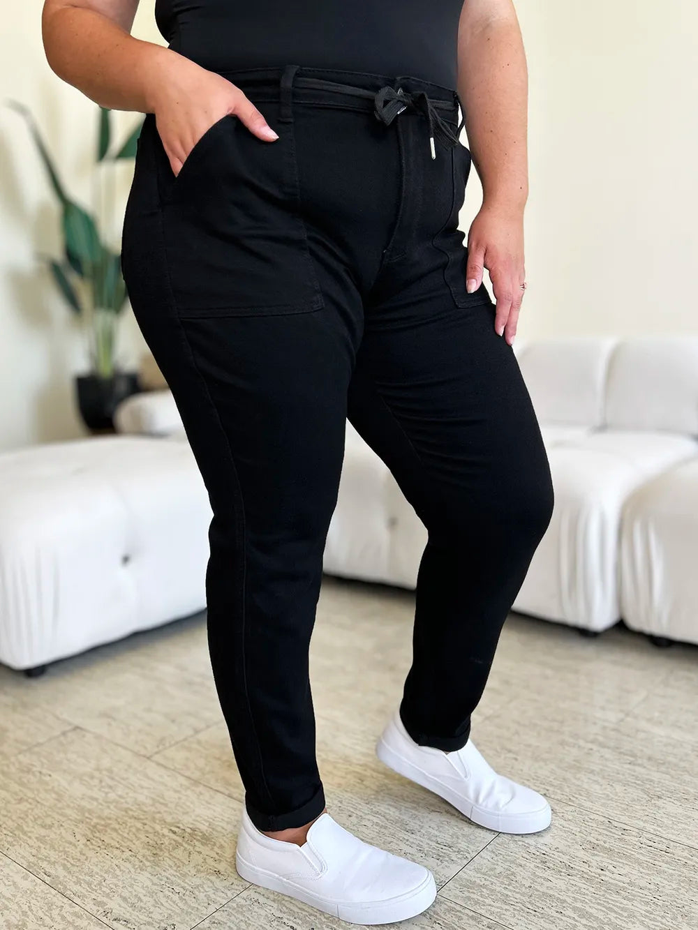 Judy Blue Full Size High Waist Double Roll Cuff Jeans - Fashorio