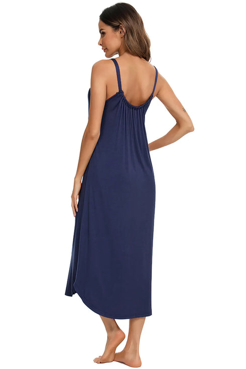 V-Neck Midi Lounge Dress - Fashorio