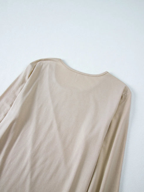Asymmetric Seam Detail Long Sleeve Top - Fashorio