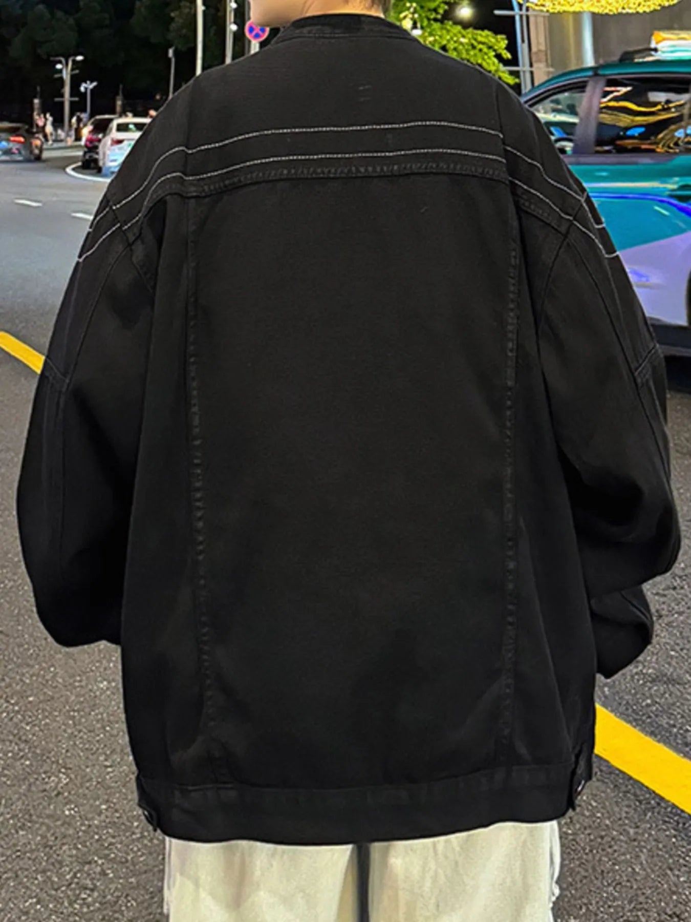 Men's Plus Size Zip Up Long Sleeve Denim Jacket - Fashorio