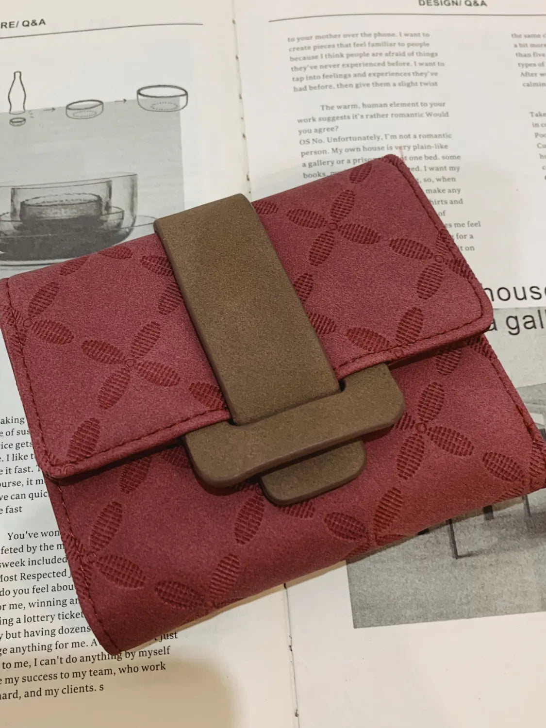 PU Leather Wallet Burgundy One Size - Fashorio