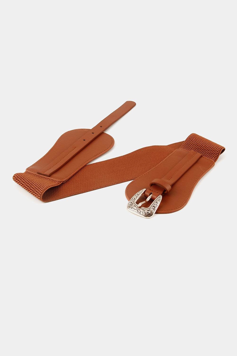 Wide Elastic Belt with Alloy Buckle - Fashorio