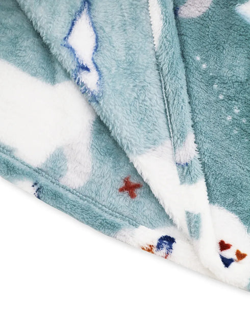 Fuzzy Pocketed Long Sleeve Hooded Lounge Dress - Fashorio