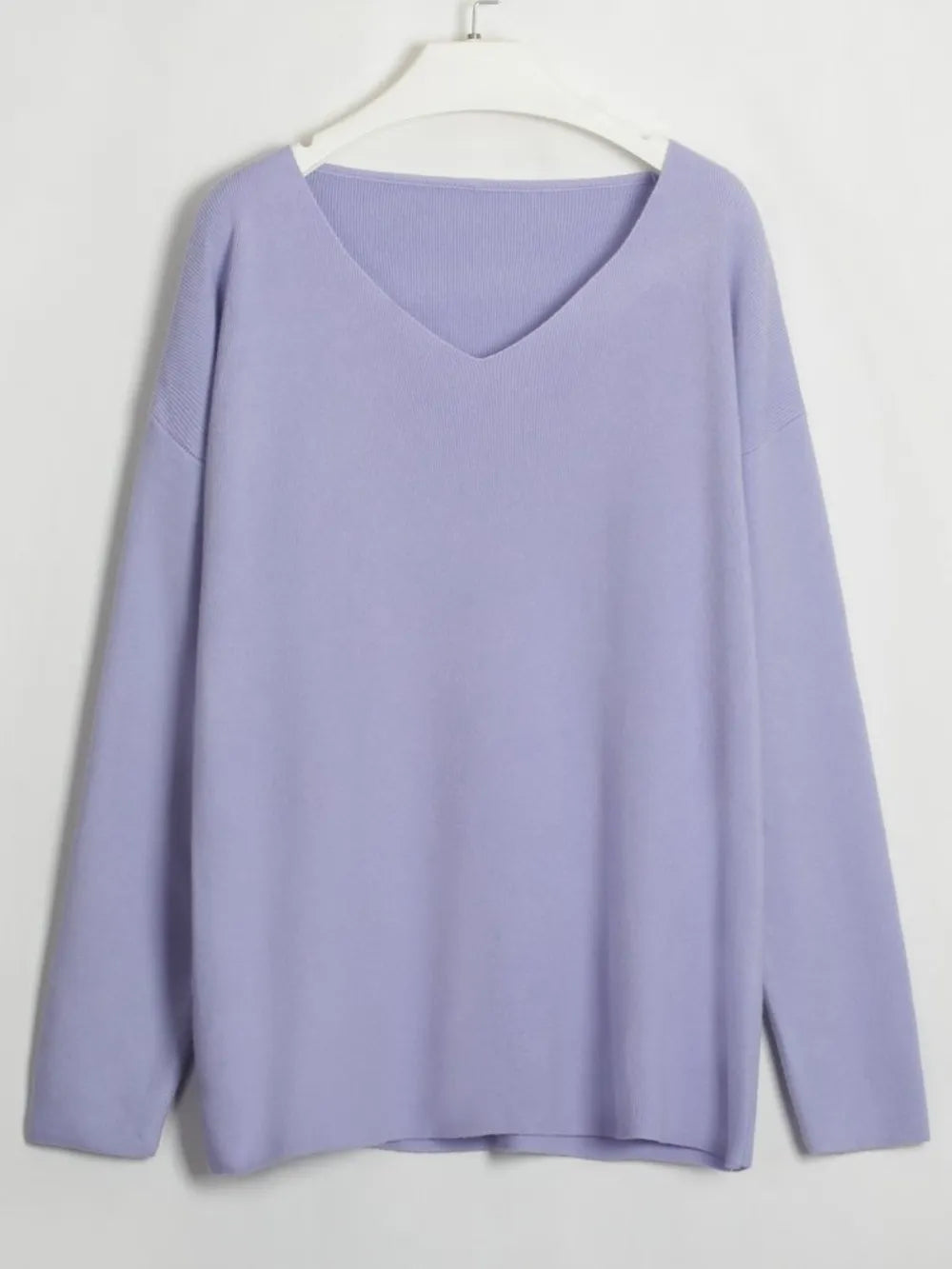 V-Neck Long Sleeve Top and Drawstring Pants Sweater Set - Fashorio