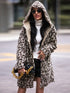 Shiny Leopard Hooded Coat with Pockets - Fashorio