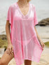 Side Tied V-Neck Cover-Up Blush Pink One Size - Fashorio