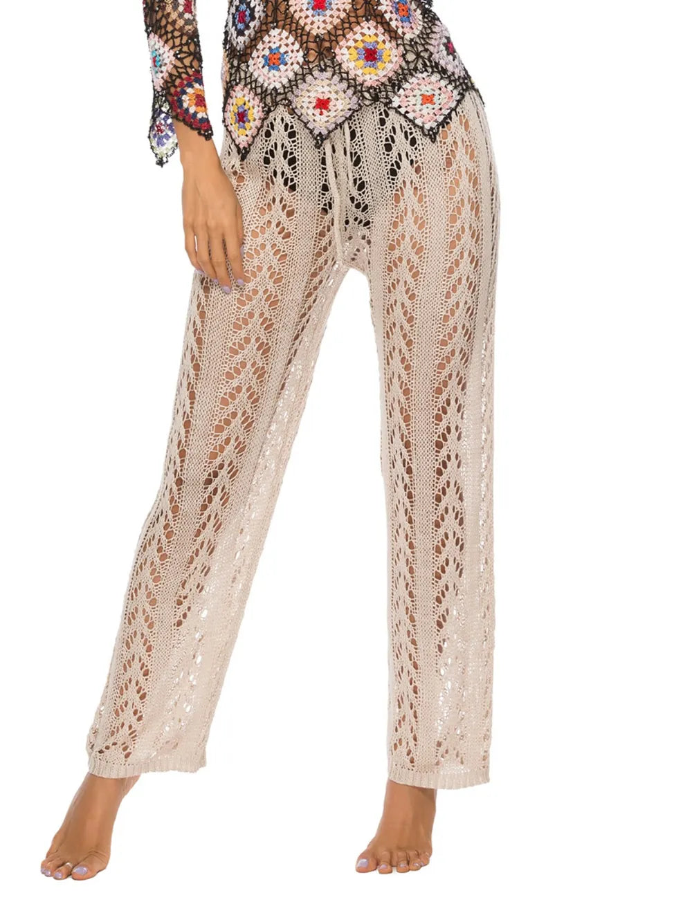 Cutout Drawstring High Waist Swim Pants - Fashorio