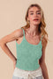 SO ME Two Tone Floral Seamless Tank Top 2TONE JADE - Fashorio