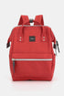 Himawari Water Resistant Canvas Backpack Bag with Side Pockets Red One Size - Fashorio