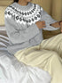 Nordic Fair Isle Pattern Round Neck Sweater - Fashorio