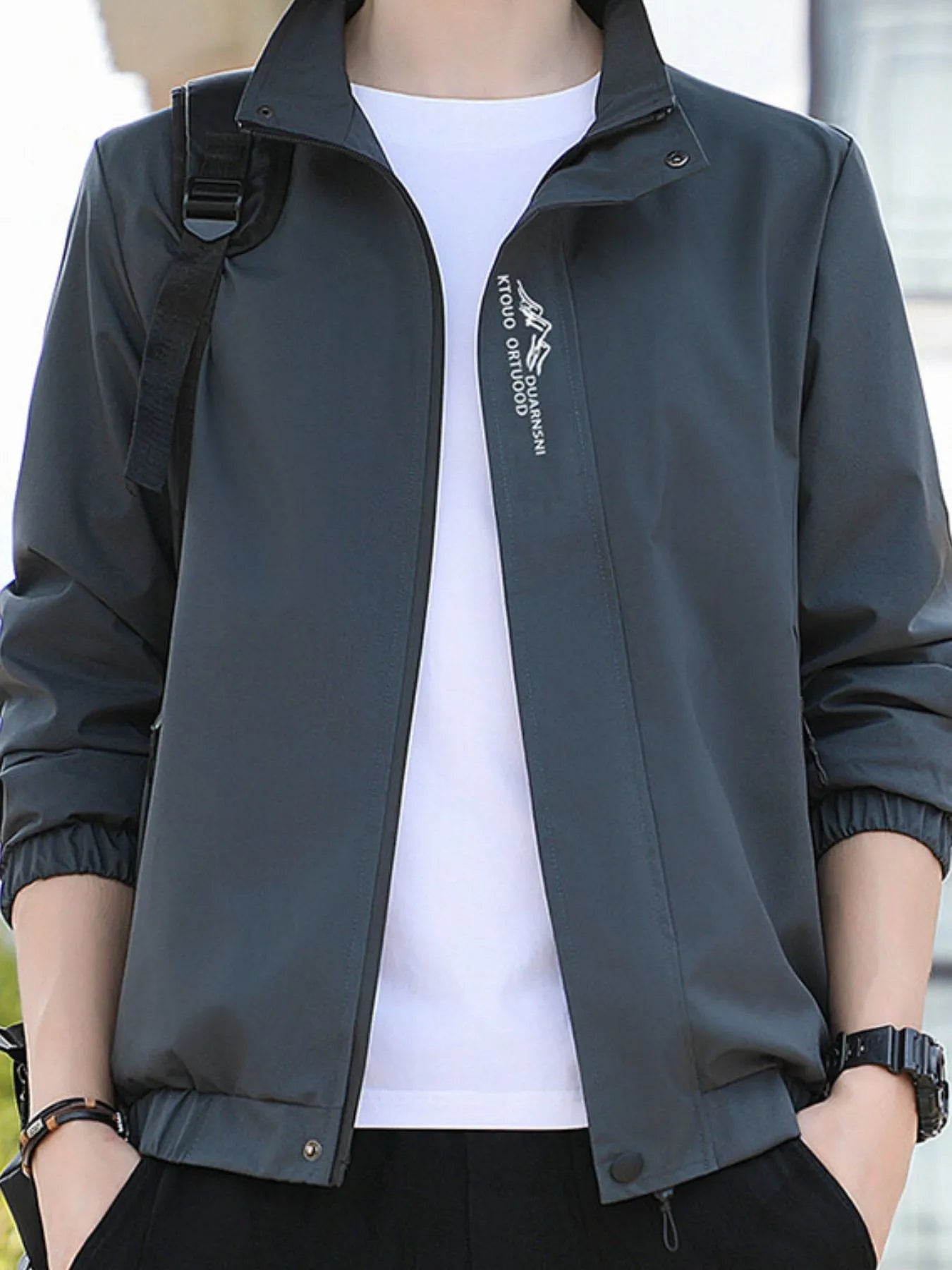 Men's Plus Size Zip Up Long Sleeve Jacket - Fashorio