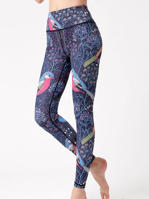 Printed High Waist Active Leggings - Fashorio