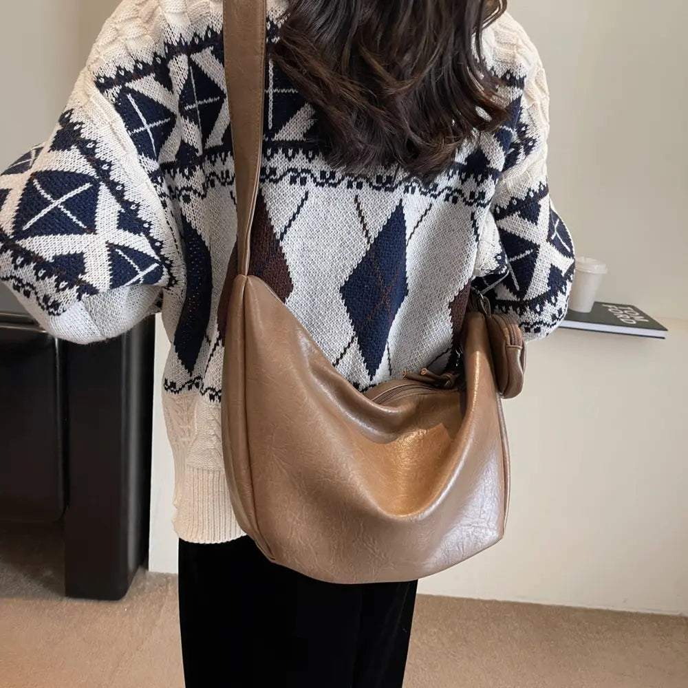 PU Leather Crossbody Bag with Small Purse - Fashorio