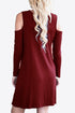 Cold-Shoulder Long Sleeve Mini Dress – Casual Round Neck Style - Fashorio
