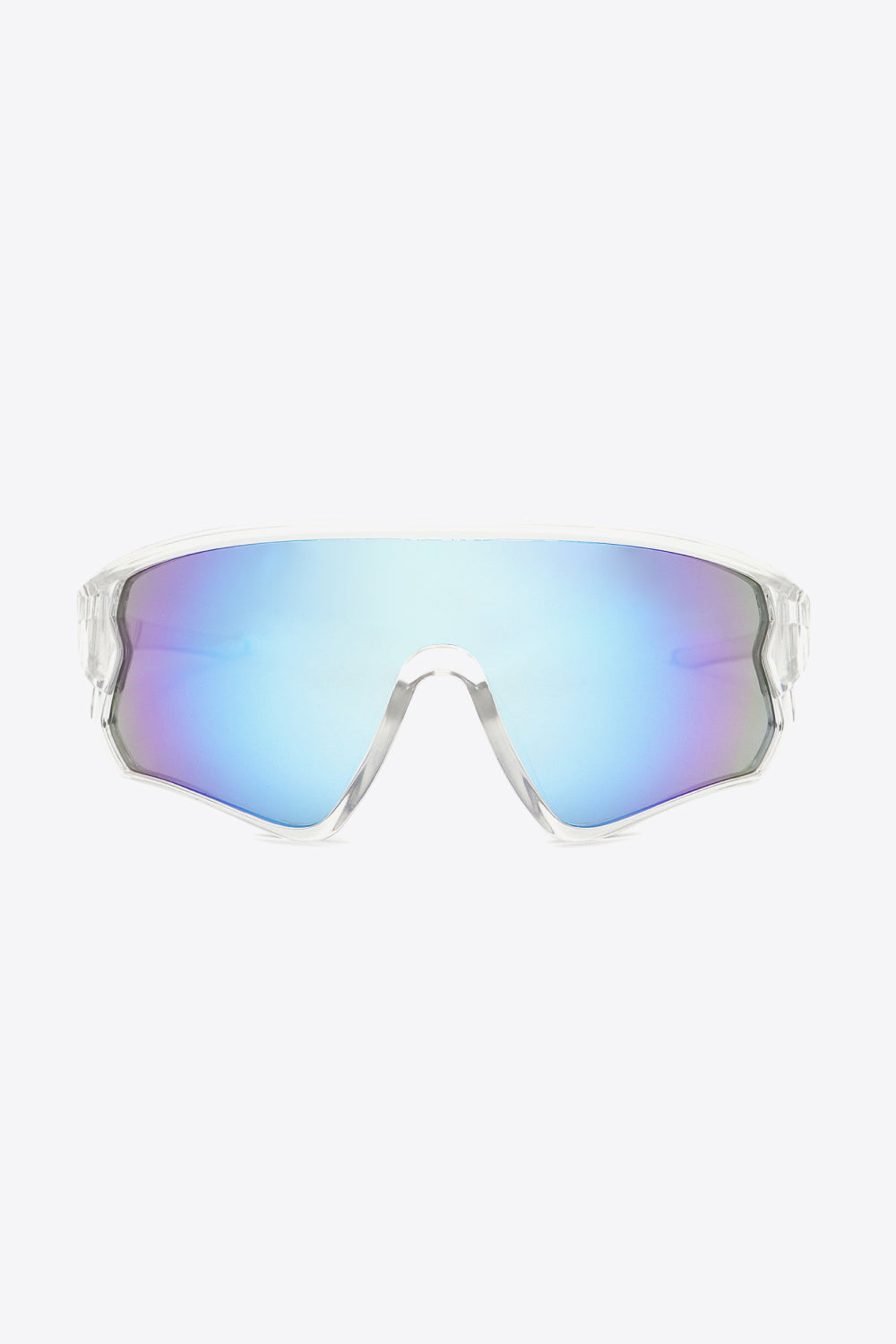 Polycarbonate Shield Sunglasses Light Blue One Size - Fashorio