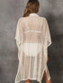 Sheer Mesh Button Up Cover Up - Fashorio