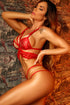 Lace Open Back Two-Piece Bralette Set Red - Fashorio