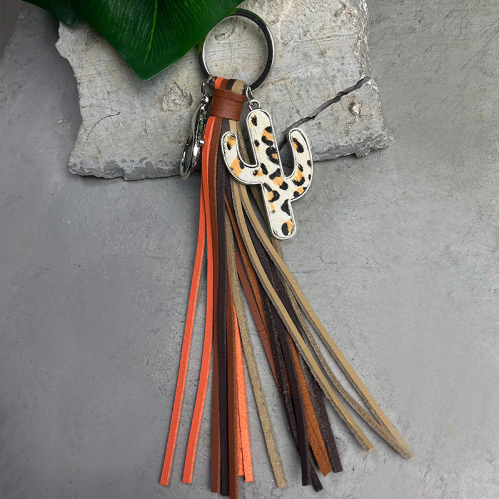 Cactus Keychain with Tassel Style C One Size - Fashorio
