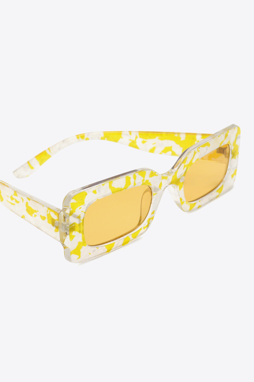 Tortoiseshell Rectangle Polycarbonate Sunglasses - Fashorio