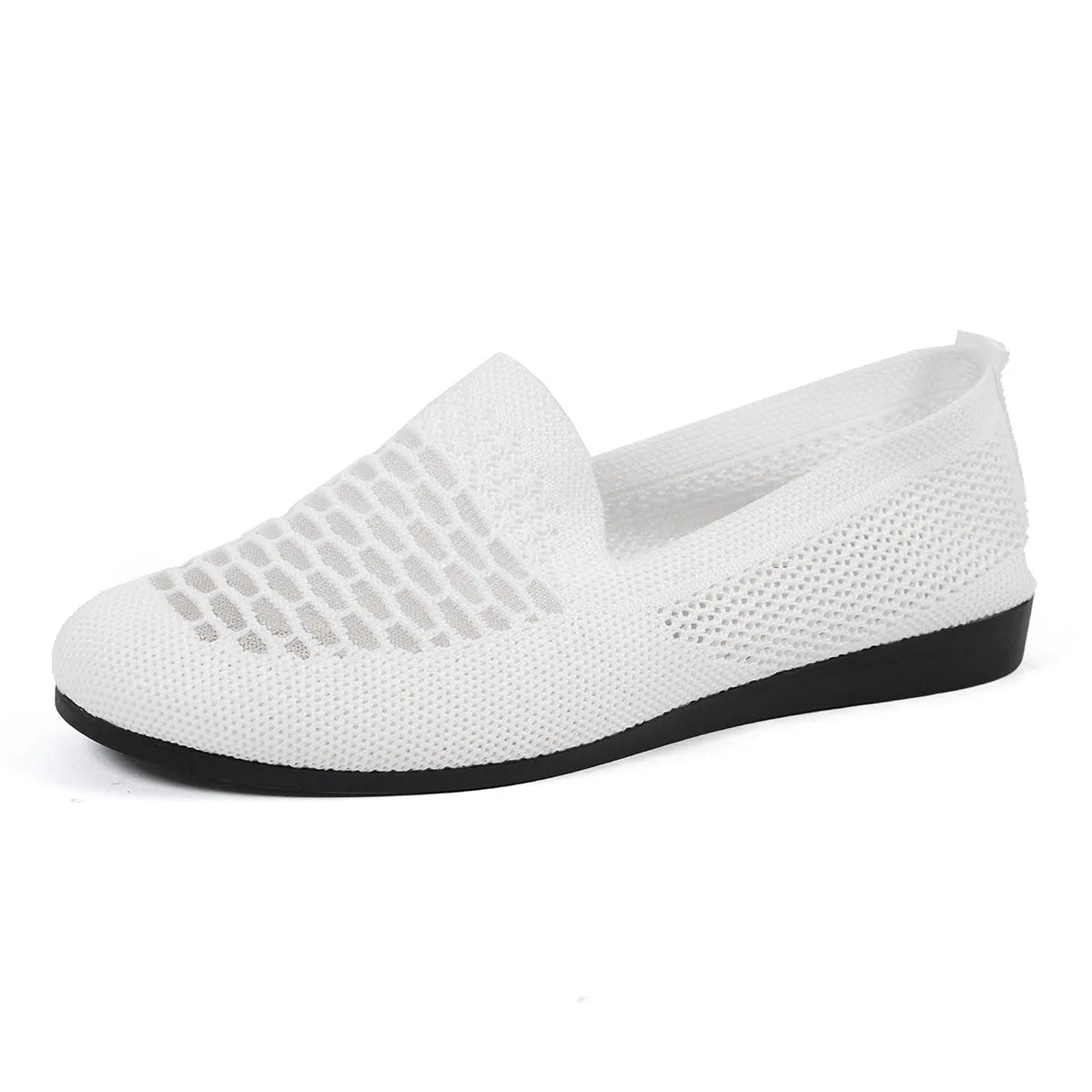 Mesh Breathable Slip-On Loafers with Perforated Design - Fashorio
