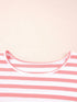 Striped Long Sleeve Ribbed Blouse - Fashorio