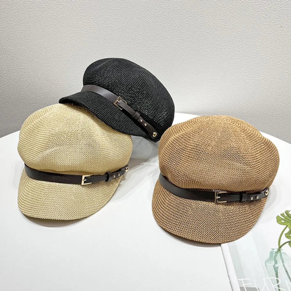 Straw Woven Buckle Hat - Fashorio