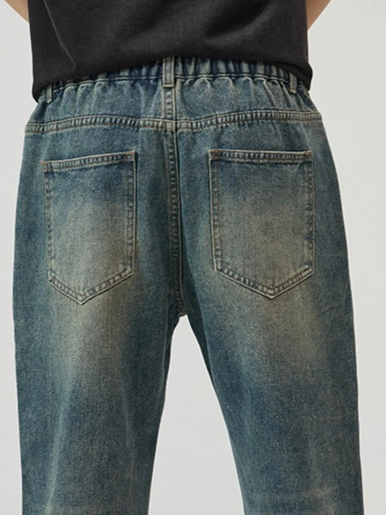 Men's Full Size Washed Straight Leg Jeans Plus Size - Fashorio