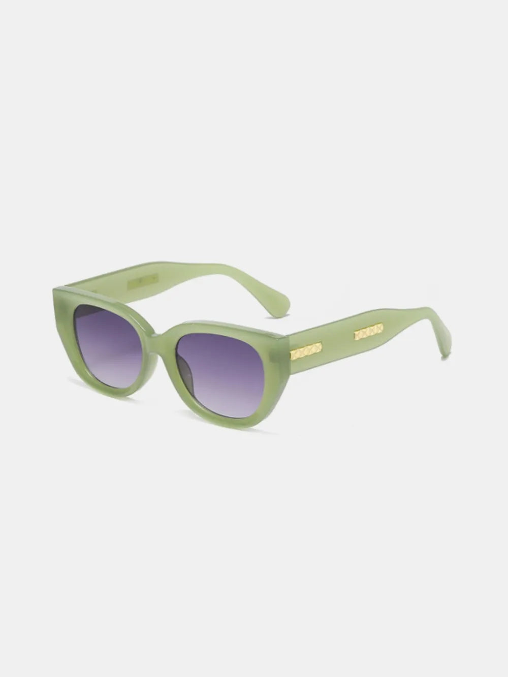 Cat Eye Polycarbonate Frame Sunglasses Sage One Size - Fashorio