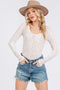 Ces Femme Velvet Floral Long Sleeve Bodysuit Ivory - Fashorio