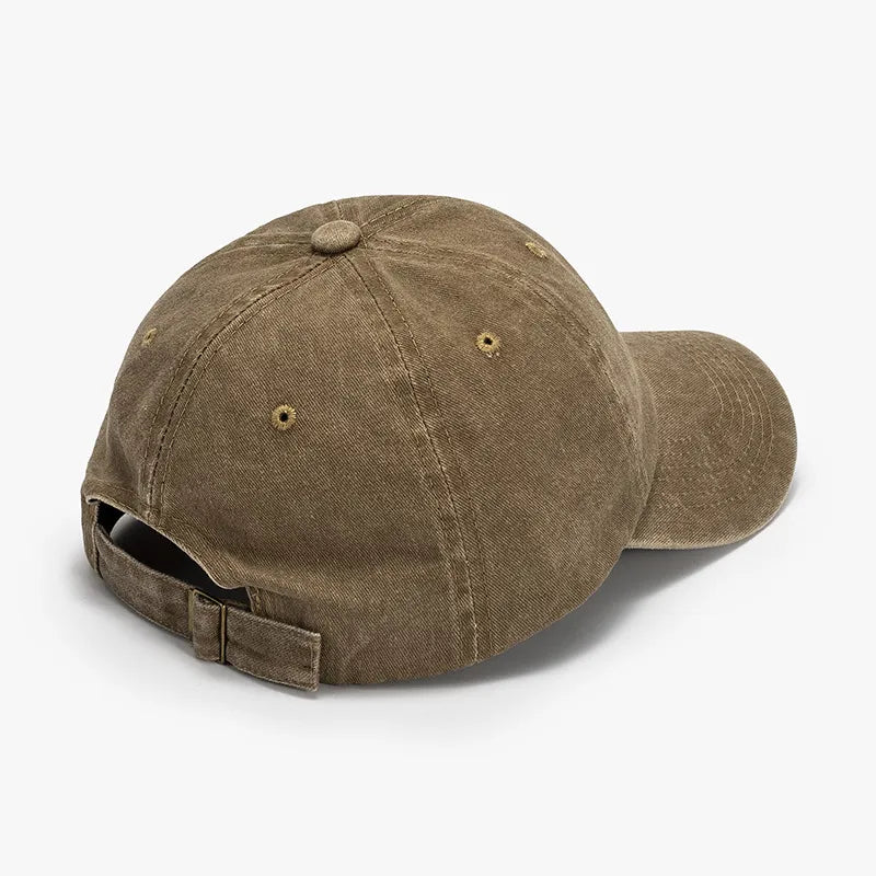 Washed Curved-Brim Baseball Cap - Fashorio