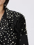 Pearl Embellished Double-Breasted Blazer - Fashorio